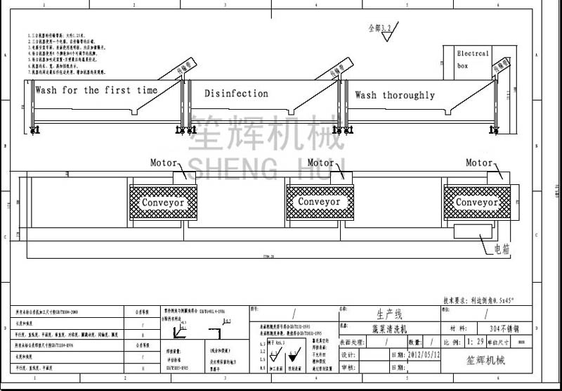 Machine &agrave; laver les l&eacute;gumes en continu pour les clients en Afrique du Sud