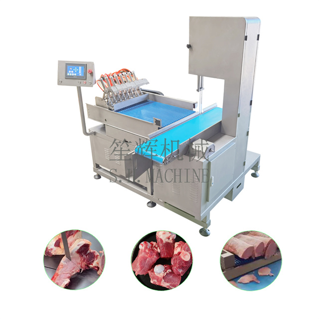Grande machine à scier les os en continu, machine à découper la viande congelée, machine à trancher la viande congelée