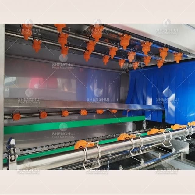 machine à laver à tunnel continu, machine à laver les caisses en plastique, machine à laver les caisses de cuisine centrale