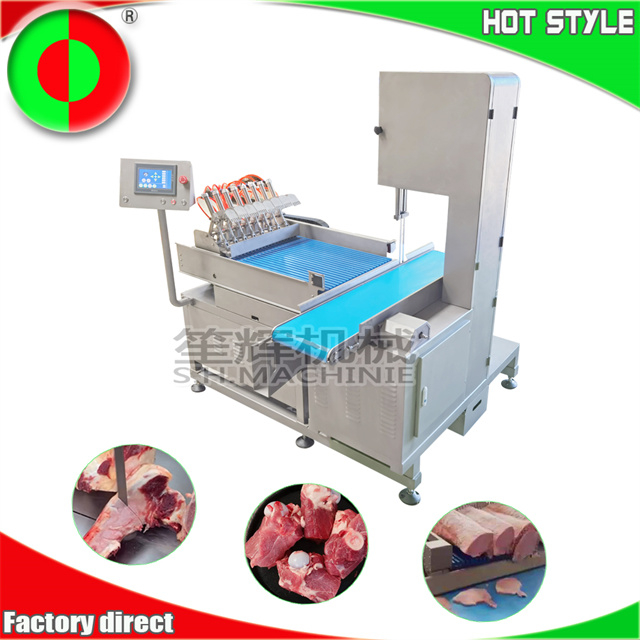Grande machine à scier les os en continu, machine à découper la viande congelée, machine à trancher la viande congelée
